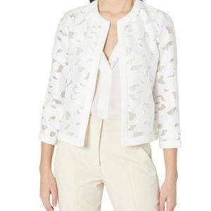 Kasper Suit Jacket, burnout trimmed in crepe